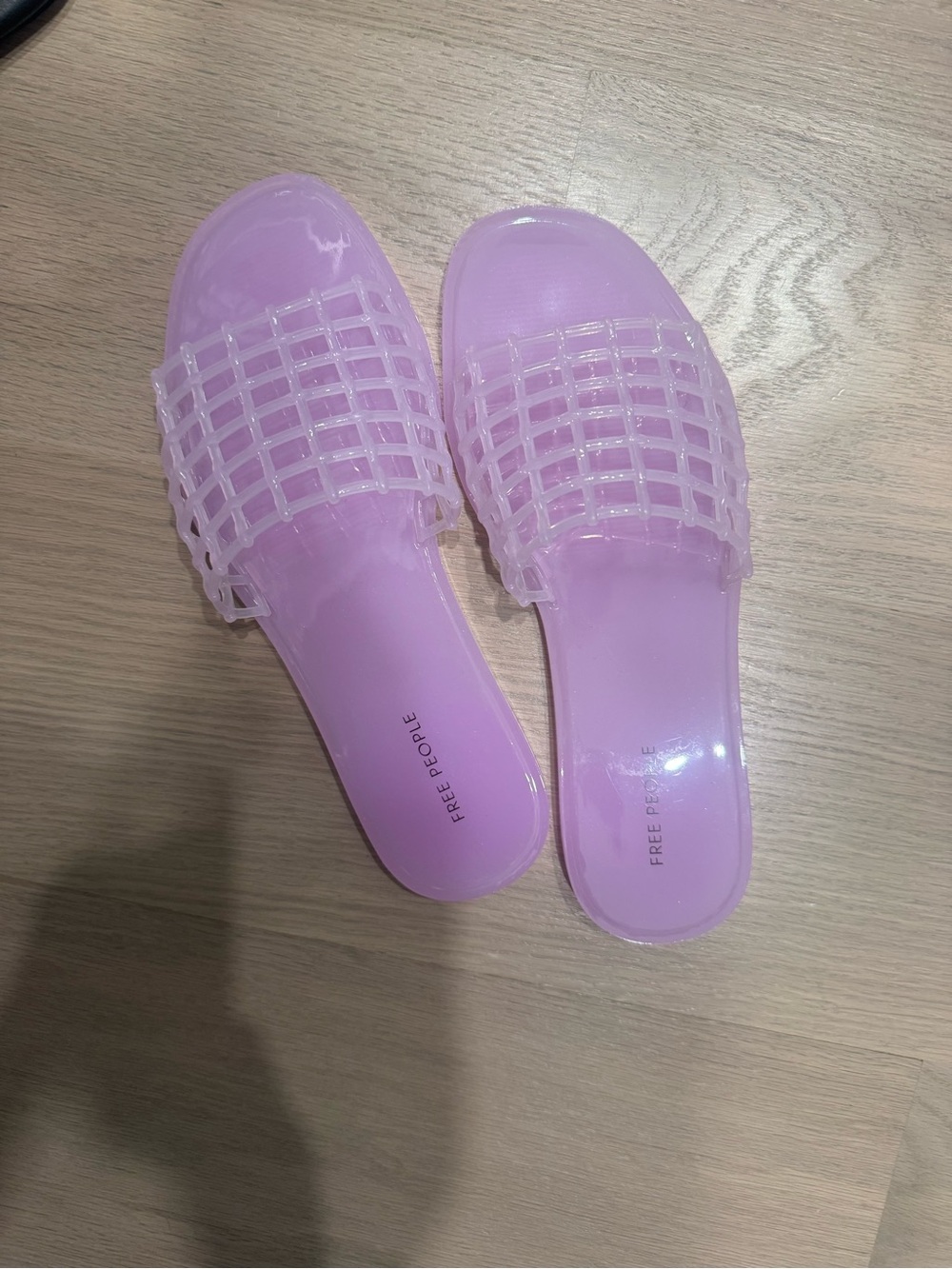 Free People Pale Lavender Jelly Slide Mules